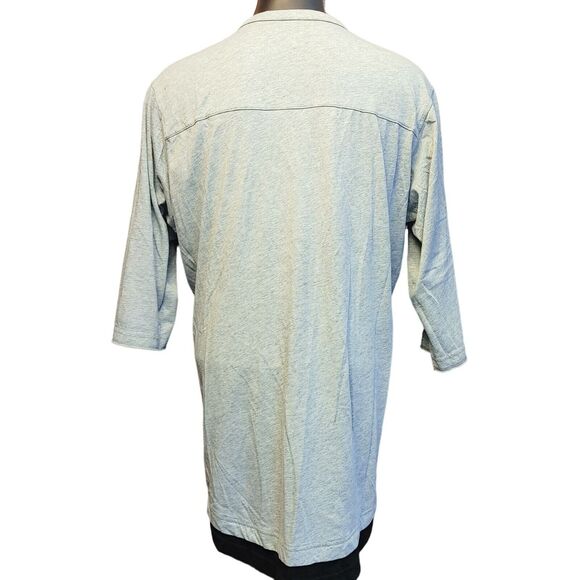 Nike Dri-Fit Men's 3/4 Sleeve Dark/Light Gray 3/4 Button Down Shirt Large - Picture 2 of 6